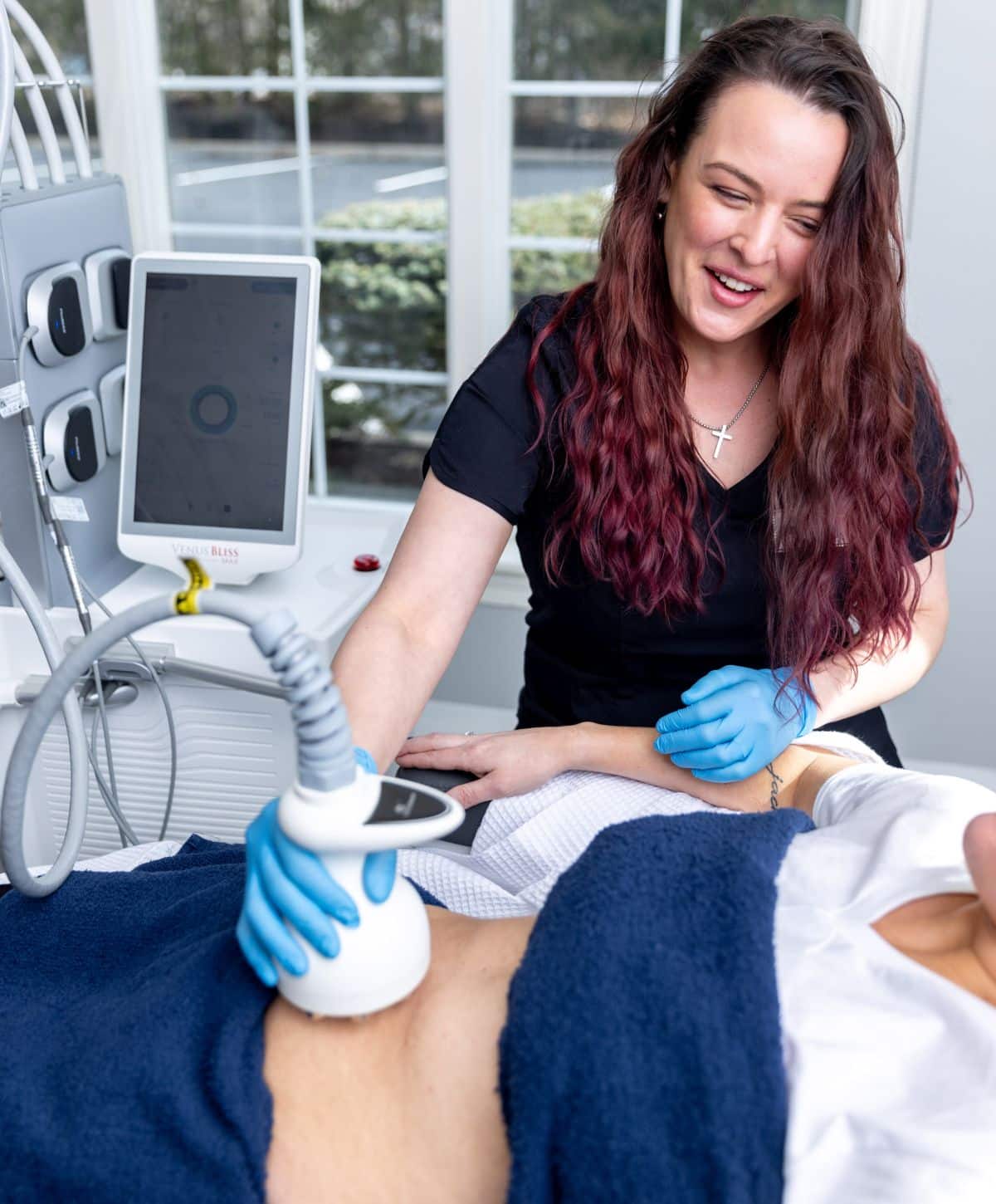 Franklin skin tightening patient receiving treatment