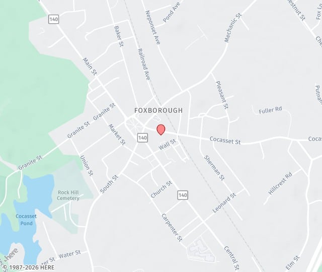 Location Map: 17 Cocasset Street Foxborough, Massachusetts 02035